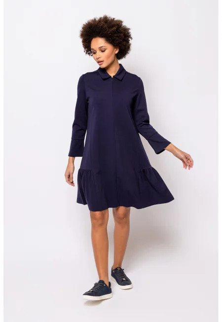 Къса разкроена рокля Vister - Тъмносин