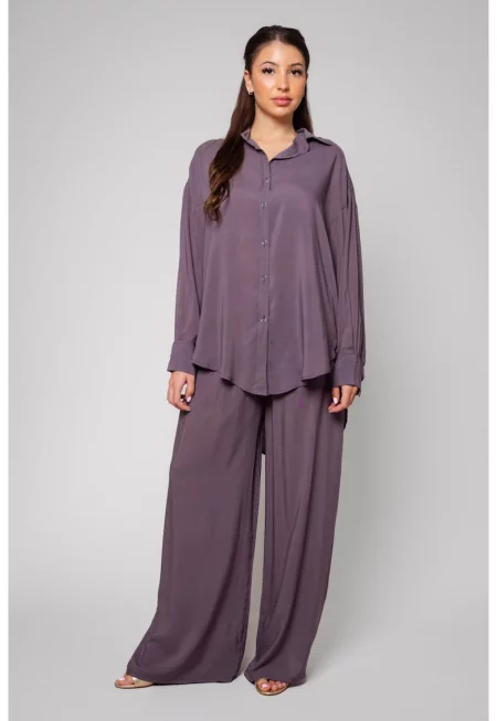 Комплект Риза и дълъг панталон Gabrielle сив антрацит 14225