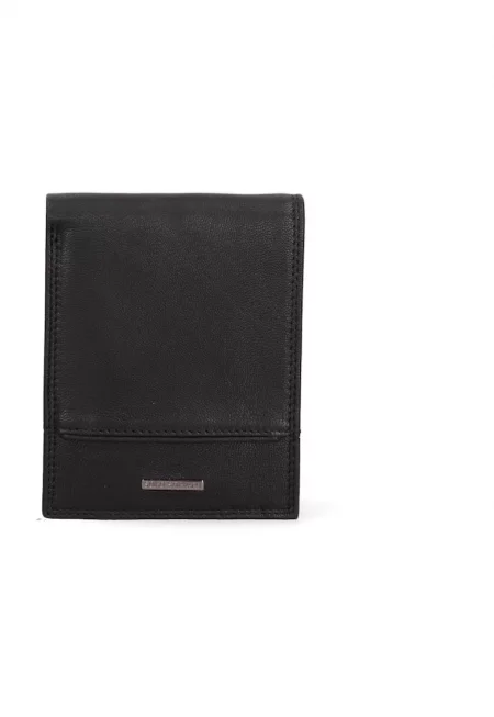 Кожен портфейл с двойно прегъване - Черен