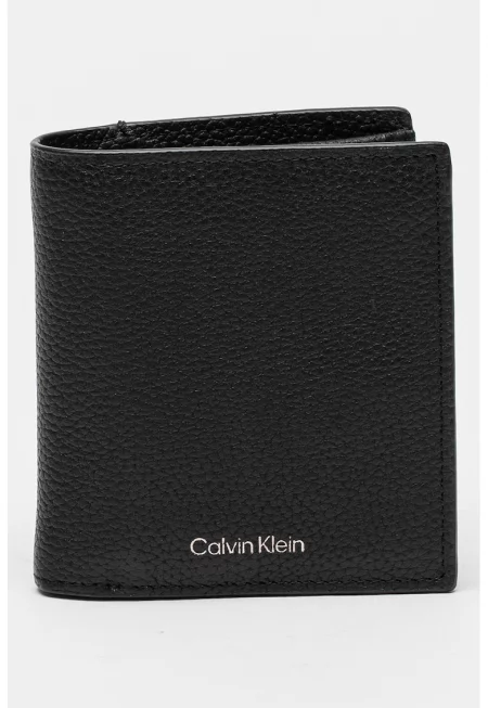 Кожен портфейл с лого - Черен