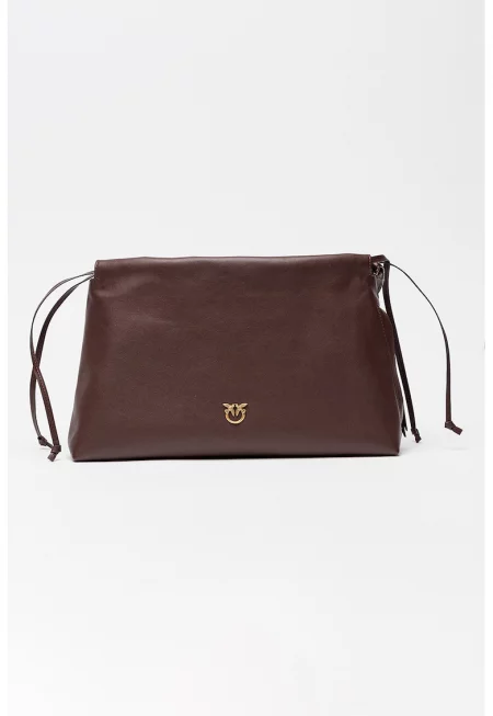 Кожена чанта с връзка - Бордо