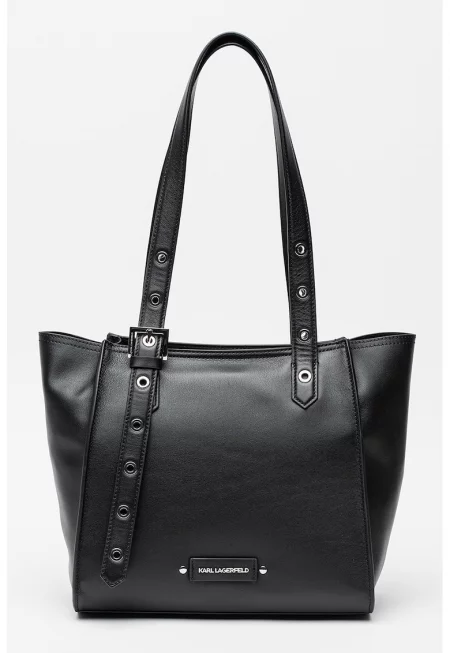 Кожена чанта Tote - Черен