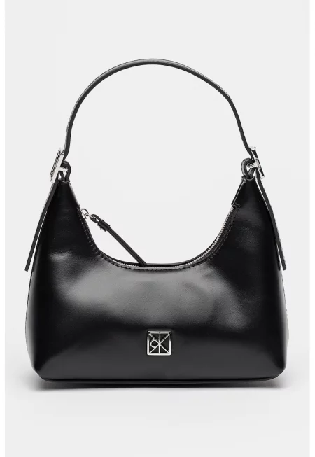 Кожена чанта за рамо - Черен