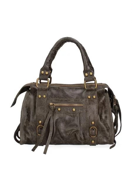 Кожена чанта за рамо от еко кожа - Тъмнозелен