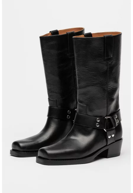 Кожени боти Roxy - Черен