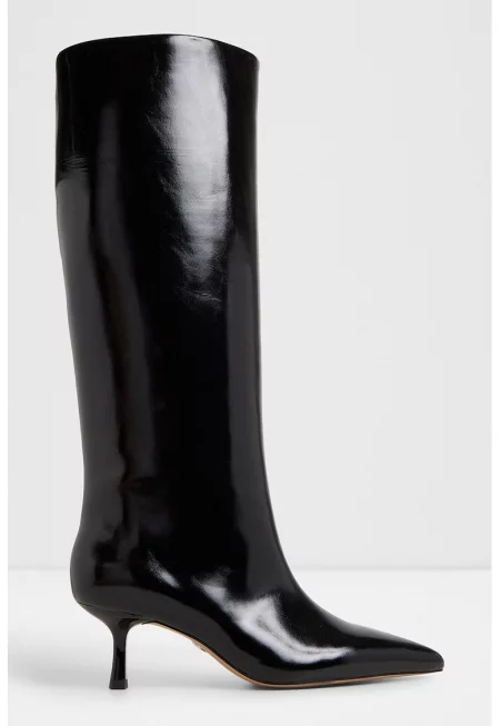 Лачени ботуши до прасеца Selora от еко кожа