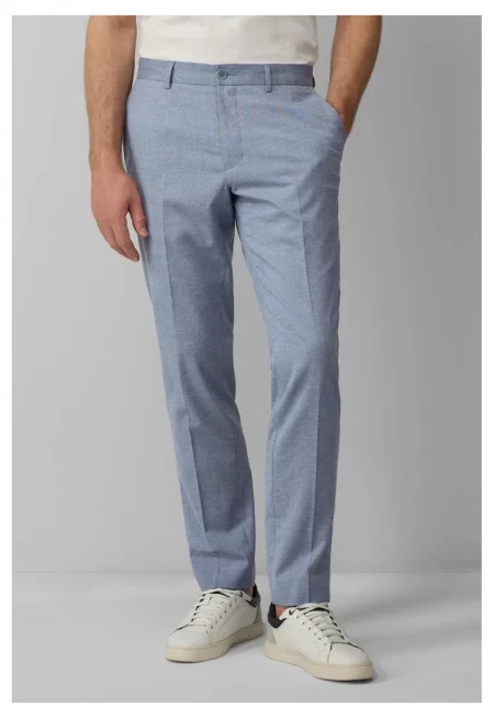 Мъжки панталон за костюм с фин десен и кройка Regular Fit