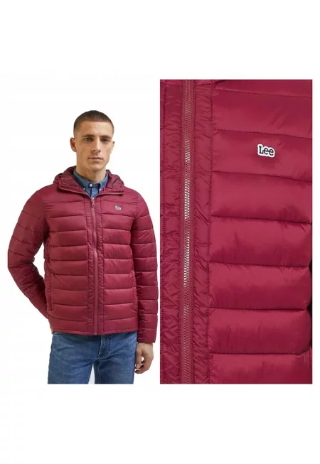 Мъжко Яке -  Light Puffer Regular Fit - Класически Дизайн - Дълги Ръкави - 2 Джоба - С Цип - Памук - Червено - Червен