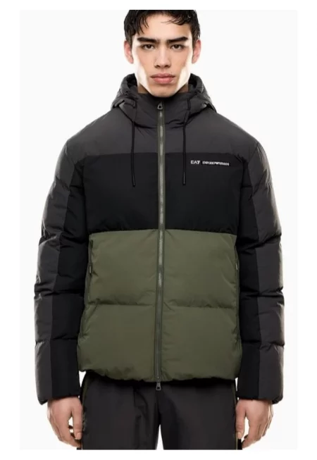 Мъжко яке  TRAIN ATHLETIC COLOUR BLOCK M PUFFY JACKET PA - полиамид - зелено - Зелен