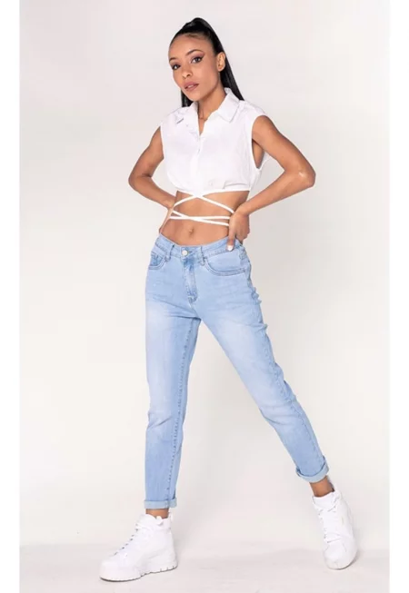 Mom Fit  дамски дънки светлосини P189-6 16782