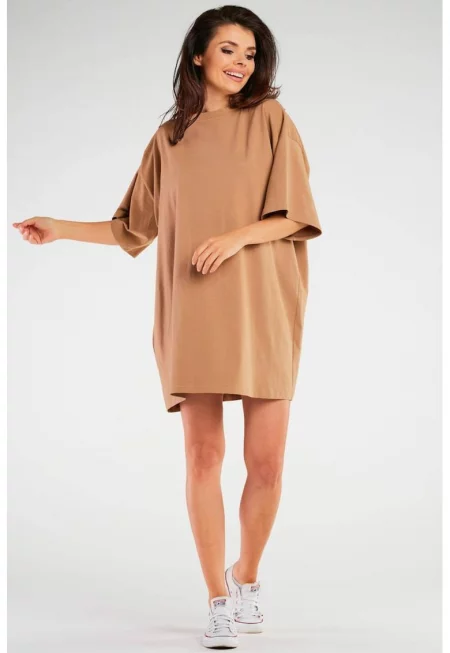 Памучна рокля с къс ръкав - Един размер