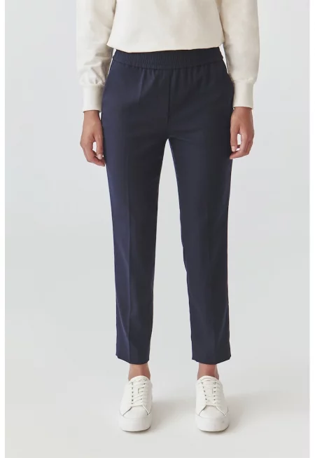 Панталон със средна талия - Тъмносин