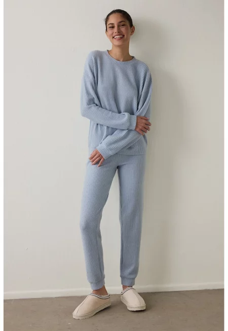 Плетена пижама с паднали ръкави