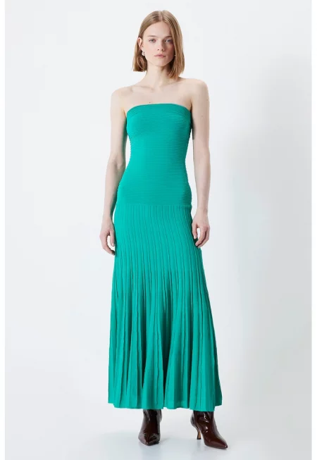 Плетена рокля без ръкави - Персийско зелено