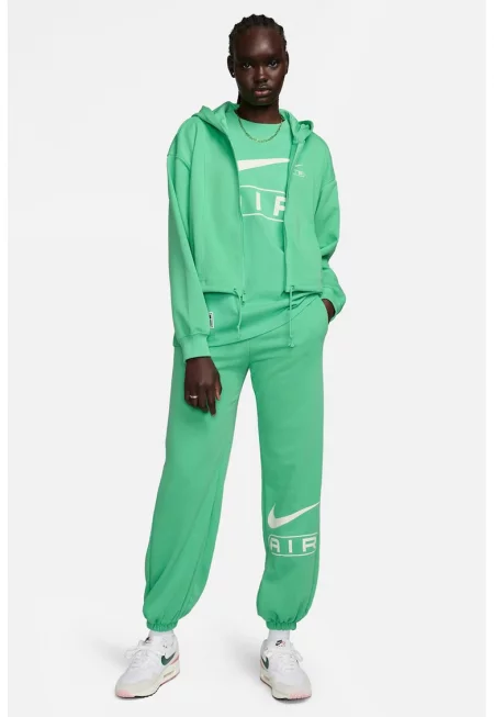 Разкроен спортен панталон Air с лого - Зелен