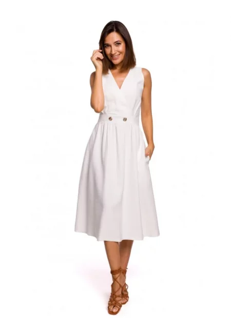 Рокля  Без ръкави - Разкроена - Вискоза/Полиестер