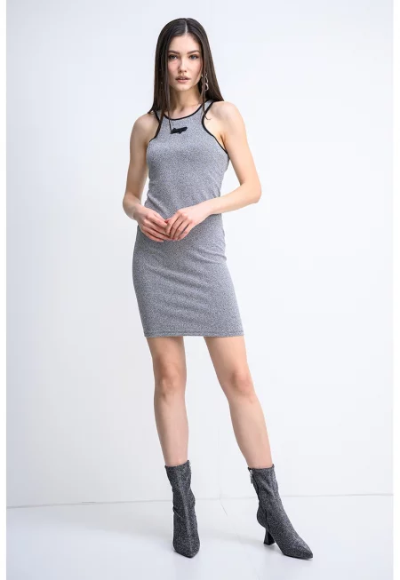 Рокля Niamh и изрязан гръб - Сребрист