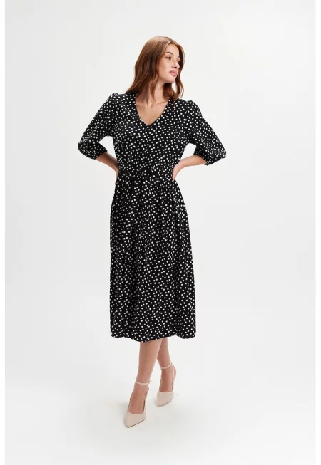 Рокля с бухнали ръкави