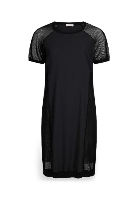 Рокля с мрежа - Черен