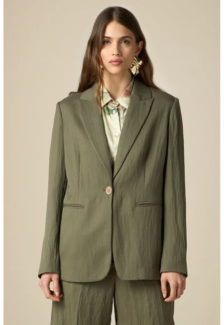 Сако с джобове встрани - Каки
