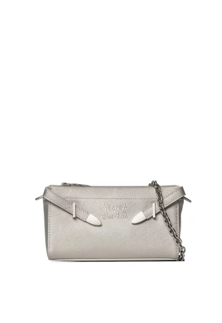 SECRET PON PON. - Чанта през рамо от еко кожа с презрамка с верижка