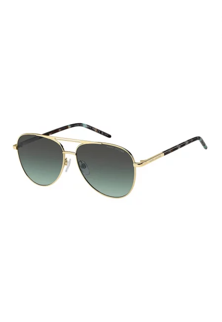 Слънчеви очила Aviator с метална рамка - Зелен/Златист/Тъмнокафяв