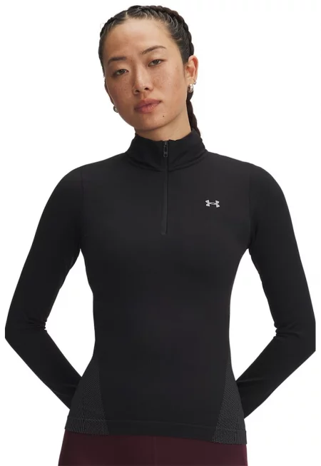 Слим блуза Vanish с лого - Черен