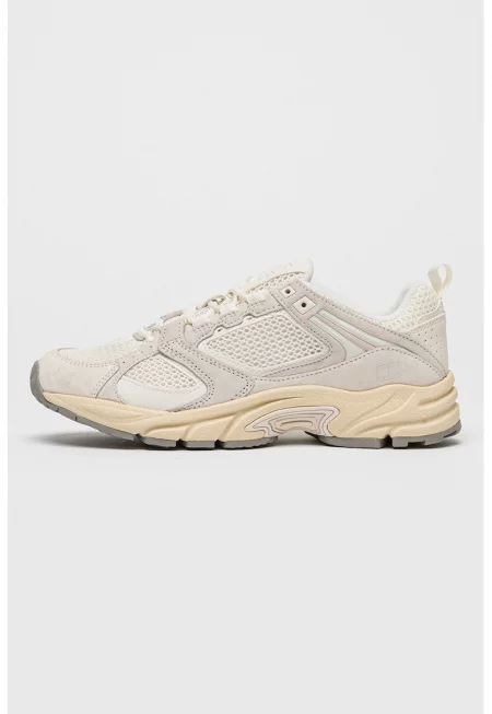 Спортни обувки Archive от велур и мрежеста материя - Слонова кост