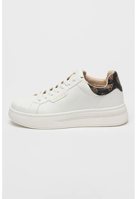 Спортни обувки от кожа и еко кожа - Кафяв/Бял