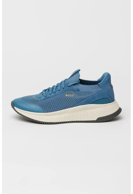 Спортни обувки TTNM Evo с велур - Тъмносин/Мръснобял