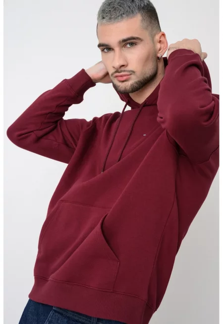 Стандартно худи с джоб кенгуру - Бордо