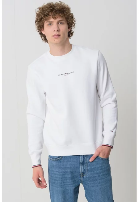 Суитшърт с лого - Черен/Бял