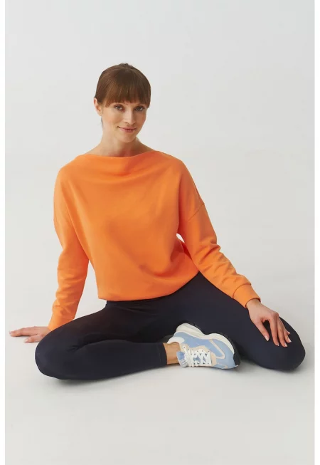 Суитшърт Silvana с деколте тип лодка - Оранжев