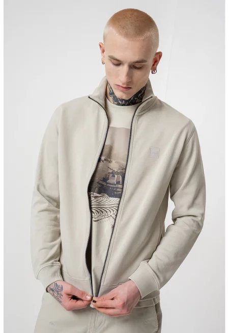 Суитшърт Zestart с цип и лого - Светло сив