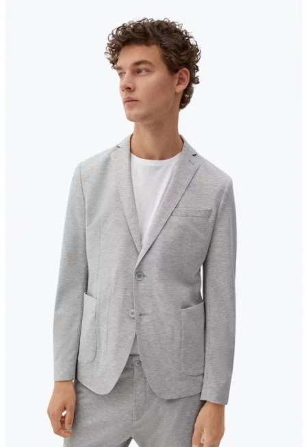 Светлосиво Slim fit мъжко яке Joog Suit - Светло сив