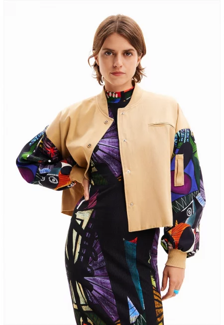 Уголемено яке бомбър Malaga с контрастни ръкави