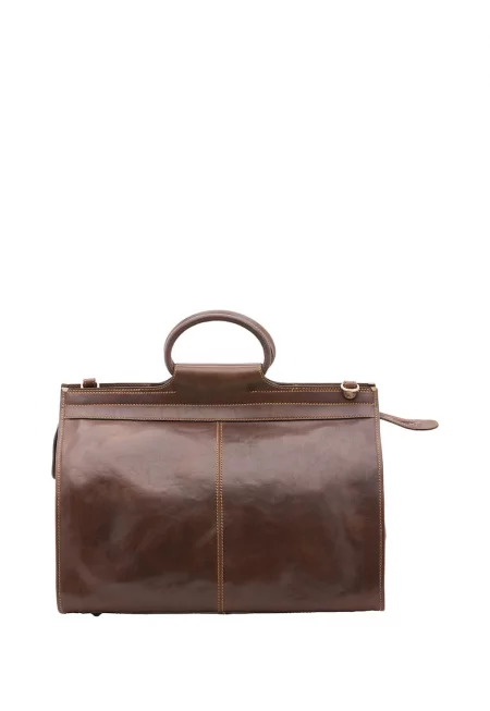 Унисекс кожен сак с отделяща се презрамка - 45.8 л - Сиво-кафяв