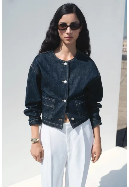 Яке от деним с паднали ръкави