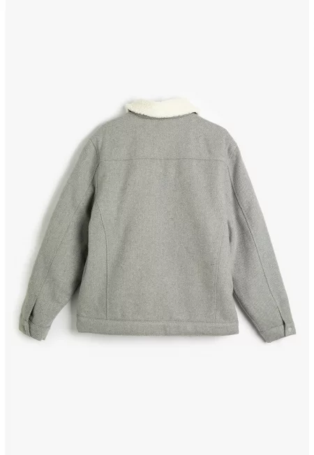 Яке с джобове отпред и еко кожа