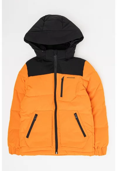 Зимно капитонирано яке с отделяща се качулка