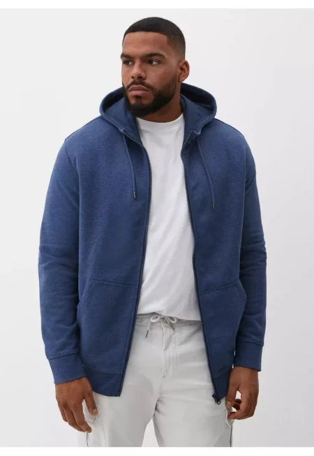 Big Sizes - Мъжки суичър големи размери - с цип - Regular fit - Син