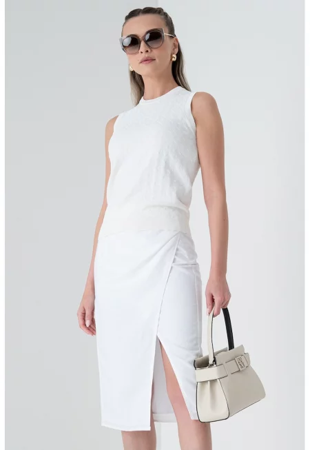 Блуза без ръкави - Мръснобял