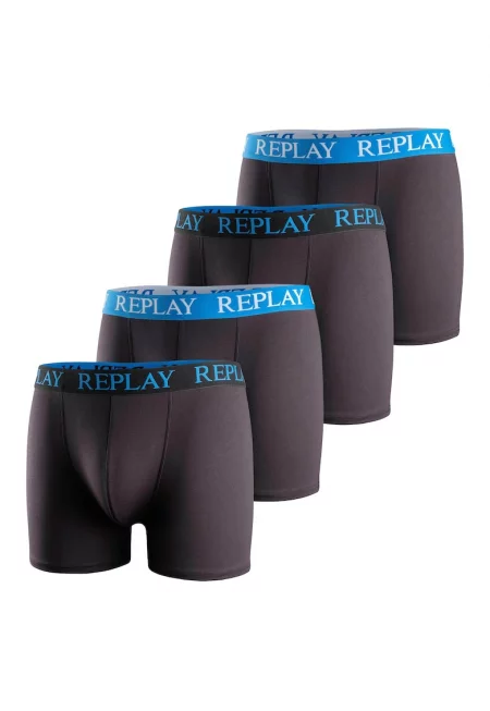 Боксерки с лого - 4 чифта - Черен/Син