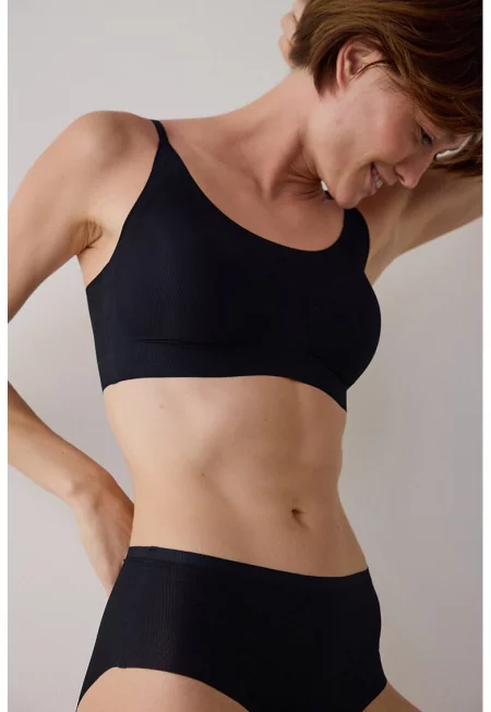 Бюстие с тънки презрамки - Черен