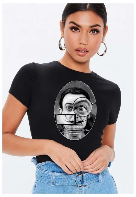 Черна дамска тениска - Dali - The Watcher