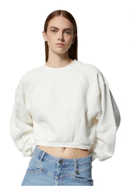 Дамска блуза  SWEATSHIRT CIOFU - Памук - Бяла - Бял
