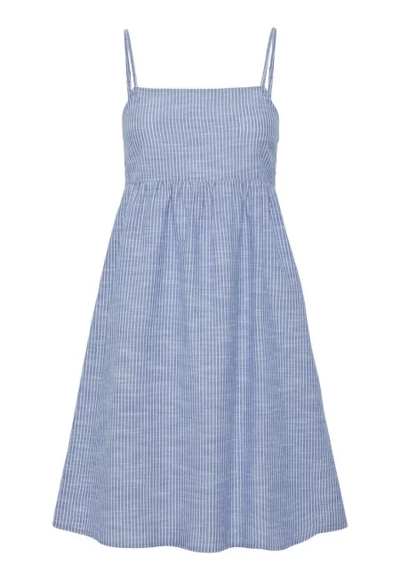 Дамска лятна рокля  17155309 - Памук/Лен - Синя - Син