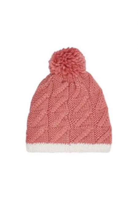 Дамска зимна шапка -  розово/бяло