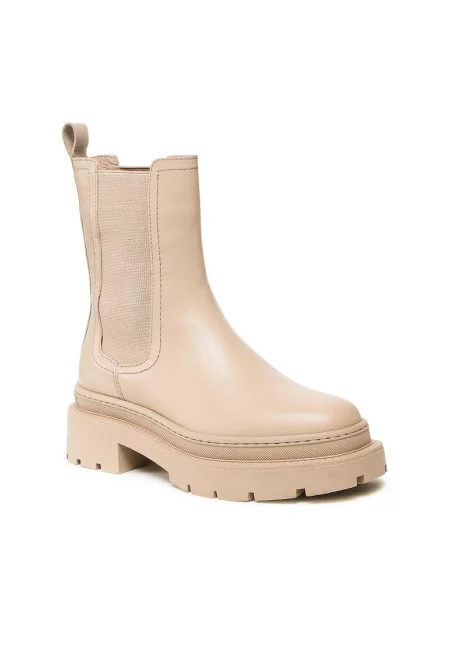 Дамски боти Челси -  Естествена кожа - бежови