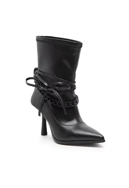 Дамски боти  Естествена кожа - Черен